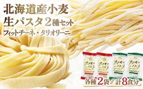 【もちもち食感】北海道産小麦 生パスタ 2種 食べ比べ 8食セット (フィットチーネ / タリオリーニ) | パスタ スパゲッティ もちもち 麺 ゆで時間2分 時短 簡単調理 国産 北海道 pasta pasuta 望月製麺所