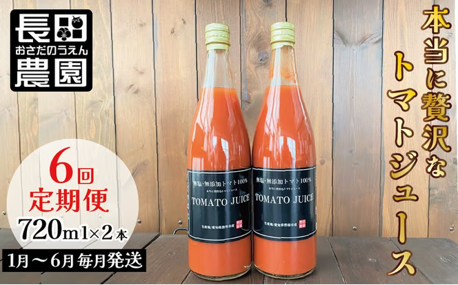 【先行受付】2027年1月～6月毎月お届け 毎日の習慣に!トマト100％贅沢なトマトジュース 6回定期便 無塩 無添加 濃厚 リコピン 野菜ジュース 飲むトマト 生食用トマト使用 トマトスカッシュ レッドアイ スープ 煮込み料理 調味料 H004-215