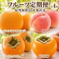 【7・8・10・11月 全4回】紀州和歌山産旬のフルーツセット（バレンシア・桃・ひらたねなし柿・富有柿）【UT81】 303446_XF91144