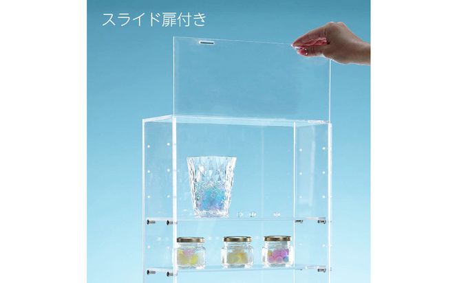 アクリルコレクションケースBタイプ　W30cm×D12cm×H43cm　川崎市自社工場一貫生産品　１台【無色透明】 141305_MH11VC01