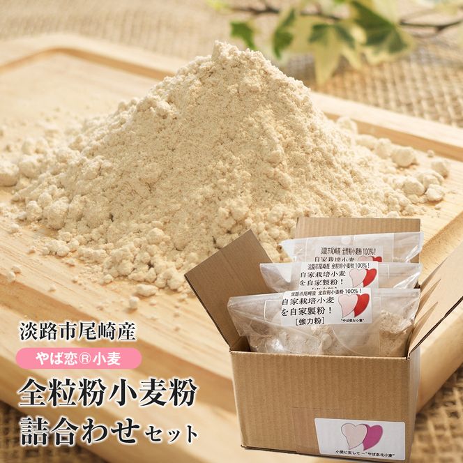 淡路市尾崎産　全粒粉小麦粉 詰合わせセット（やば恋(登録商標)小麦）