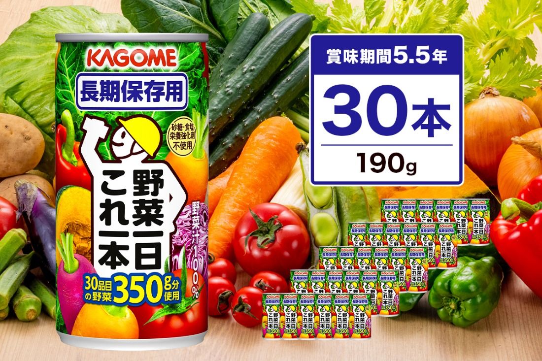 ns111-015 カゴメ 野菜一日これ一本 長期保存用 190g 30本