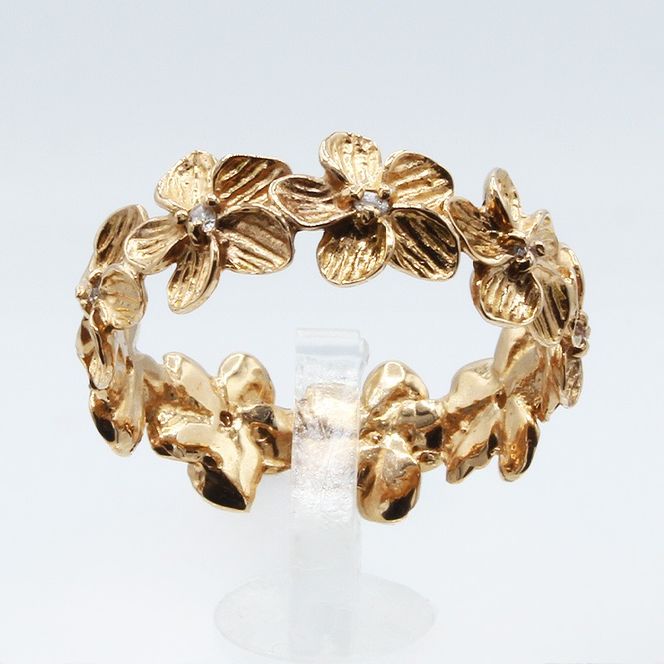 ダイヤモンド プルメリア リング K10WG/K10YG/K10PG (11883) 指輪 リング ダイヤモンド ホワイトゴールド イエローゴールド ピンクゴールド ダイヤモンド ジュエリー アクセサリー 山梨県 甲斐市 BR-90