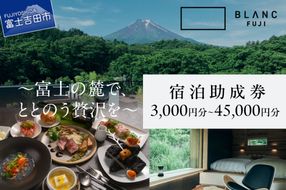 【BLANC FUJI】宿泊助成券 【選べる宿泊助成券 3,000円分～45,000円分】助成券 クーポン 旅行 観光 ヴィラ 山梨 富士吉田