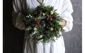 Xmas限定　クリスマスリース Φ20　　花　インテリア　クリスマス　リース　ドライフラワー　おしゃれ　玄関飾り　壁飾り　植物　暮らし　冬　季節限定　きれい　綺麗　季節 ※2025年11月下旬頃より順次発送予定