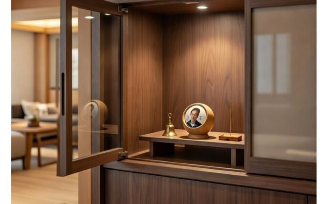 手元供養にも使える写真陶板付き宝物入れ「たまてまり」 141305_NH01