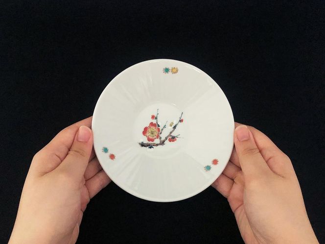 九谷焼　4.5号皿揃　草花絵変り （5枚セット）a01 食器 キッチン雑貨 キッチンアイテム 雑貨 小物 お皿 丸皿 食卓 テーブルコーディネート 取り皿 