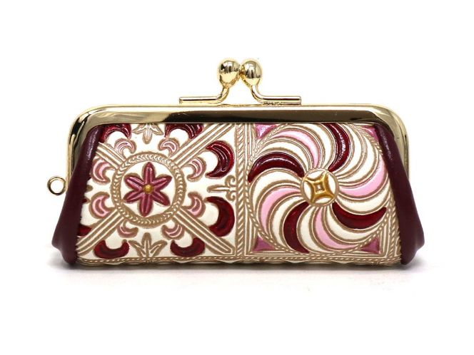 【文庫屋大関】印鑑ケース　錦紗＜ピンク＞【皮革工芸品】 ファッション小物 民芸品 