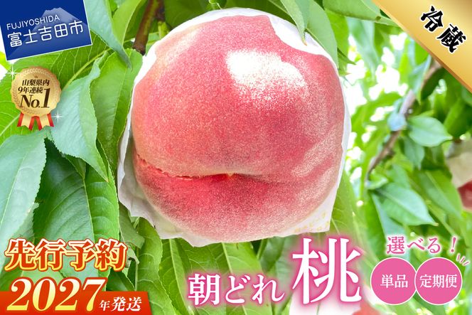 【2027年発送 先行予約】山梨の朝どれ桃2kg 【単品 定期便 が選べる】　もも 大玉 4玉～7玉 山梨県産桃 果物 くだもの 果物 フルーツ 山梨 富士吉田