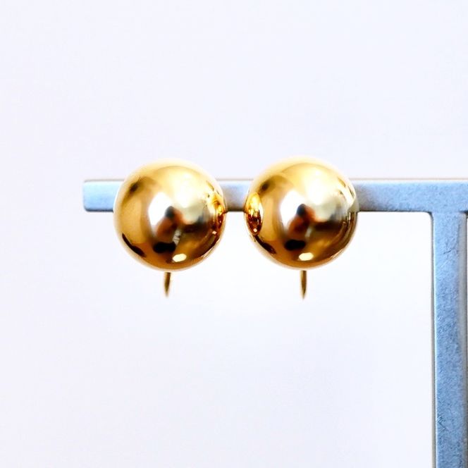 K18(18金) イエローゴールド ボール イヤリング 地金 中空 (直径10mm) 保証書付 KO-0075 242-037