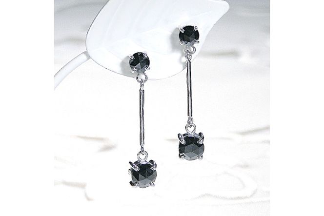 ピアス スタッドピアス プラチナ PT900 ブラックダイヤモンド 2.16ct ぶら下がり レディース 黒ダイヤ 揺れるピアス アクセサリー アクセ ジュエリー 【f223-pt】 [オーダーメイドジュエリーメイ 山梨県 韮崎市 20745211]