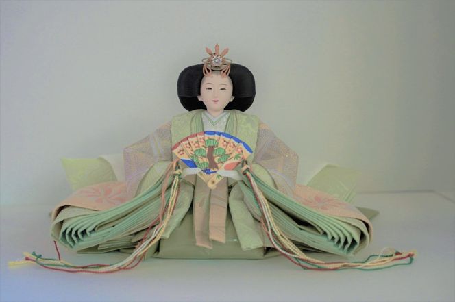 【飾り台セット“有明”】人形作り40年 “平安天鳳”作 京都西陣袋帯 桂 瑠璃色 手作り ひな祭り 木製 今どき かわいい おしゃれ モダン H067-164