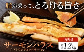 サーモン ハラス 1.2kg(200ｇ×6p) アトランティックサーモン 鮭 鮭はらす 大洗町 大洗 魚 さかな 魚介類 冷凍 工場直送 おかず おつまみ
