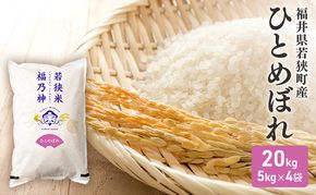 令和7年産 福井県若狭町 ひとめぼれ （一等米） 20kg（神谷農園） 5kg×4袋 お米 ブランド米 銘柄米 ご飯 おにぎり お弁当 産地直送 和食 主食