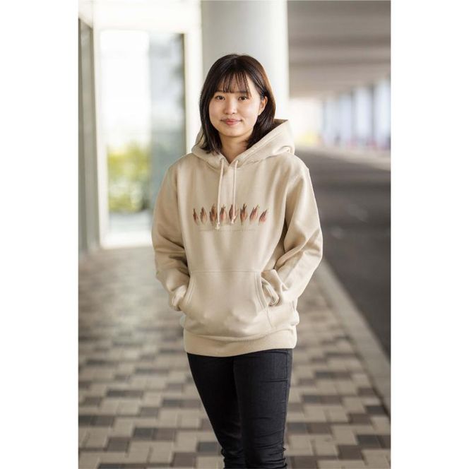 世界で唯一!着る山菜!!【みょうがパーカー・ベージュ】裏起毛 トレーナー ファッション メンズ レディース 洋服 新潟 