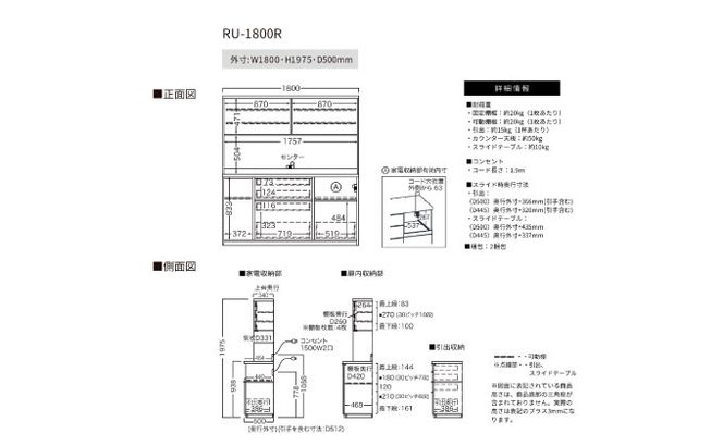 キッチンボードRU-1800R [No.1025]