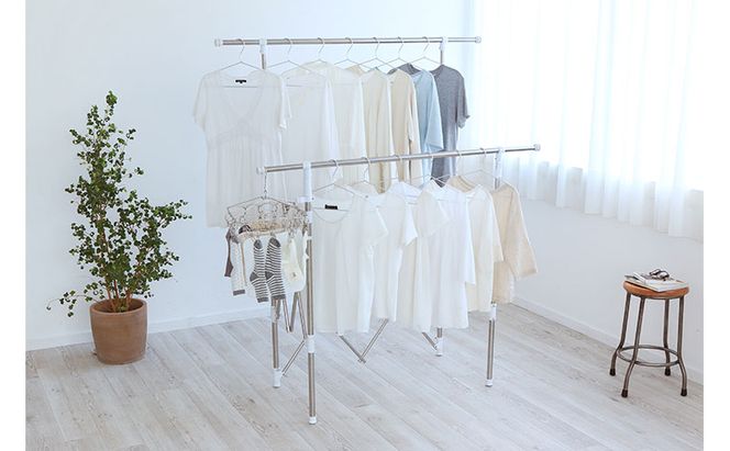 物干し 伸縮スリム収納物干し SSSM-140 室内 折りたたみ コンパクト 洗濯 物干し スタンド 室内 物干しスタンド アイリスオーヤマ 物ほし洗濯干し ステンレス 伸縮 スリム