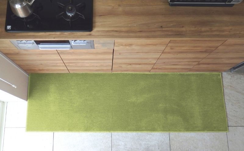 diw0246 北欧風キッチンマット ラグマットタイプ 65×210cm ノーマル型 ピスタチオ 抗菌防臭 SEK 織人しきもの屋工房
