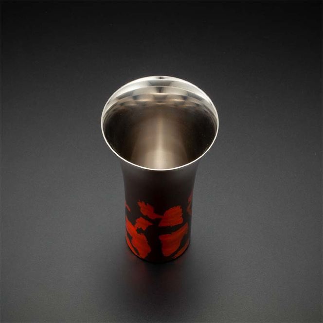 山中塗 士作手塗り 漆磨 カップシングル L 黒 金箔華切り回し 1客 380ml 漆磨カップ コップ カップ 贈答 贈り物 父の日 母の日 敬老の日 記念日 贈り物 ギフト 伝統工芸 工芸品 国産 日本製 F6P-0607