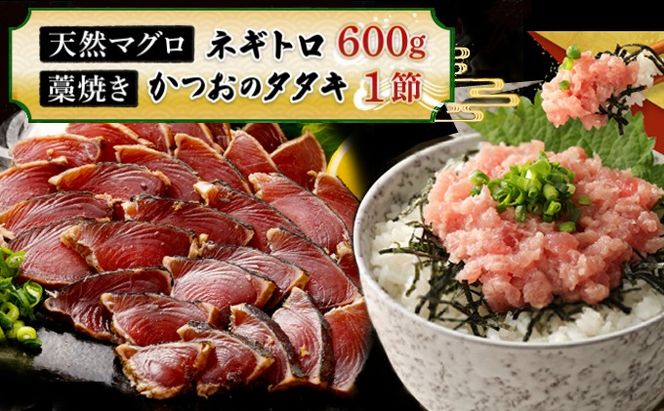 【お試しセット】 土佐流藁焼きかつおのたたき１節と高豊丸ネギトロ６００ｇ 魚介類 海産物 カツオ 鰹 わら焼き 高知 コロナ 緊急支援品 海鮮 冷凍 家庭用 訳あり 不揃い 規格外 小分け 個包装 まぐろ マグロ 鮪 ねぎとろ 藁 藁焼き かつお 室戸のたたき tk066