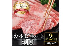 宮崎牛 カルビカット 焼肉 (計2kg・500g×4) 焼肉 お肉 牛肉 黒毛和牛 宮崎牛 ブランド和牛 冷凍 国産 宮崎県産 カルビ バラ 【YM-38】【YAMATO株式会社】