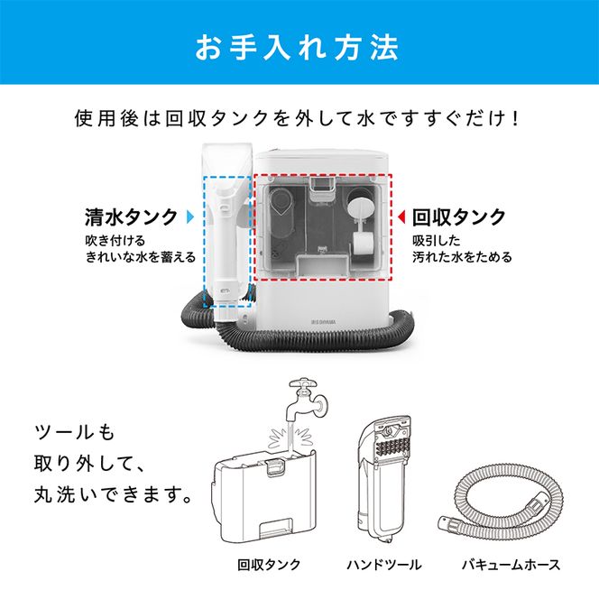 リンサークリーナー アイリスオーヤマ RNS-300 カーペット洗浄機 リンサー洗浄機 家庭用 車内洗浄 車 シート クリーナー 掃除機 カーペットクリーナー カーペット 車内 じゅうたん ソファー 高評価 