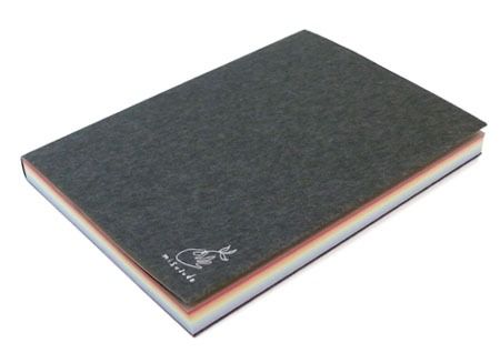 A6*虹色ソフトノート　寒冷紗仕立てジャケット付【006-35】｜A6ノート 虹色ソフトノート 寒冷紗ジャケット付 美篶堂 文庫サイズ ソフトカバー ノート 無地 104枚 伊那市 長野県 ふるさと納税