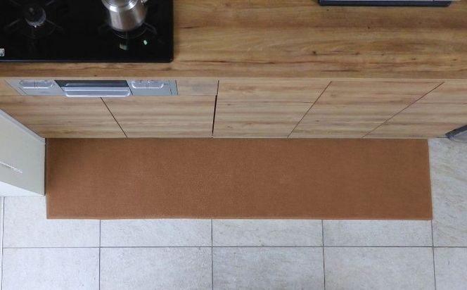 diw0207 北欧風キッチンマット ラグマットタイプ 45×270cm ノーマル型 オーカー 抗菌防臭 SEK 織人しきもの屋工房