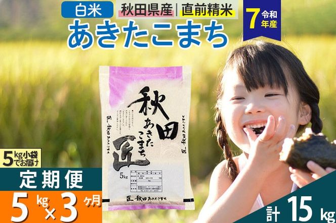 【白米】＜令和7年産＞ 《定期便3ヶ月》秋田県産 あきたこまち 5kg (5kg×1袋)×3回 5キロ お米 匠  [サンファーム西木 定期便 お米定期便 白米 あきたこまち ごはん 米 お米 精米5kg]|02_snk-010303s