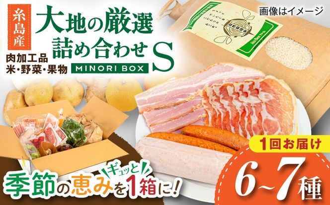 糸島産 肉 米 野菜 果物 厳選詰め合わせ MINORI BOX Sサイズ 糸島市 / emma.Inc / 米 肉 野菜 果物 詰め合わせ[AOP007]
