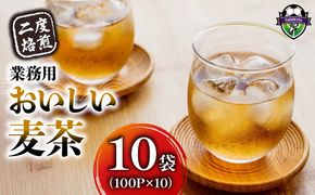 麦茶 二度焙煎 おいしい麦茶 業務用 100P×10 計1000P ティーパック お茶 むぎ茶 水出し ノンカフェイン 飲料 業務用 家庭用 簡単 静岡県 藤枝市