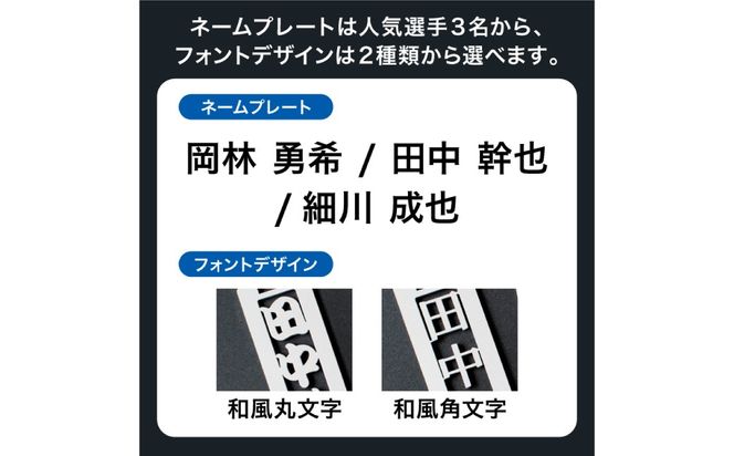 ステンレス製ネームプレート　牛本革ベルト付属　マット仕上げ（桐の箱付き）【中日ドラゴンズコラボ】 【0067-026】