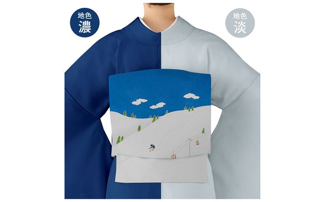 【和装振興応援プロジェクト】歳時記12月2「スキー」京手描友禅 染帯｜染帯 着物 織物 人気 おすすめ [ 手描友禅 帯 染匠 職人 歳時記 人気 おすすめ ギフト プレゼント お取り寄せ 通販 送料無料 ふるさと納税 ] 261009_A-BR053VC33