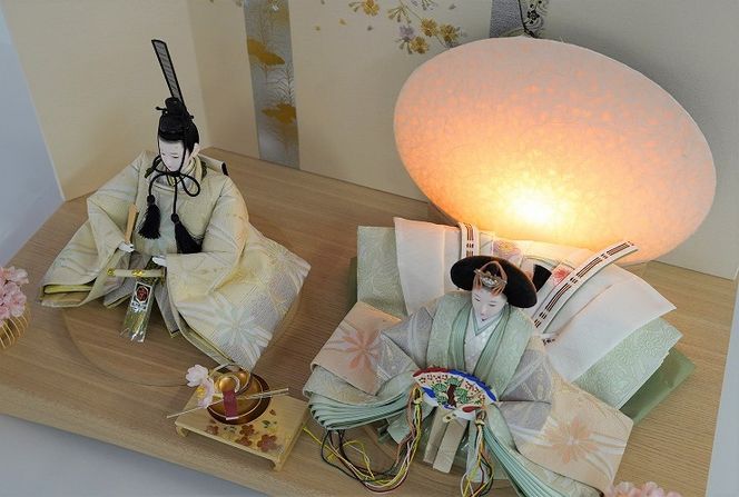 【飾り台セット“有明”】人形作り40年 “平安天鳳”作 京都西陣袋帯 桂 瑠璃色 手作り ひな祭り 木製 今どき かわいい おしゃれ モダン H067-143