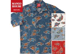 【かりゆしウェア】メンズ ちゅらさんジンベエザメLLサイズ×ネイビー