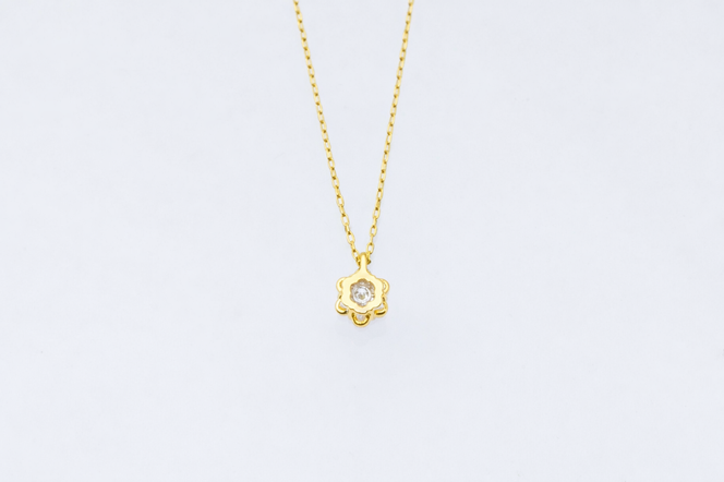 ダイヤモンド ネックレス フラワーS 0.45ct K18 イエローゴールド ジュエリー ダイヤ  18金 山梨 H-730 SWCI013-yg