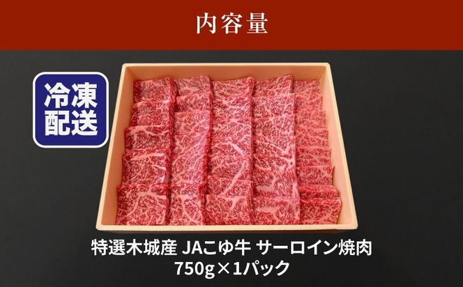 JAこゆ牛 特選木城産 サーロイン 750g 焼肉用 K56_0002