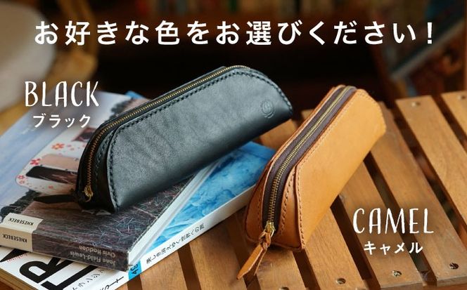 本革 手縫いのzipペンケース 本革 革小物 糸島市 / BLESS[AAA032]