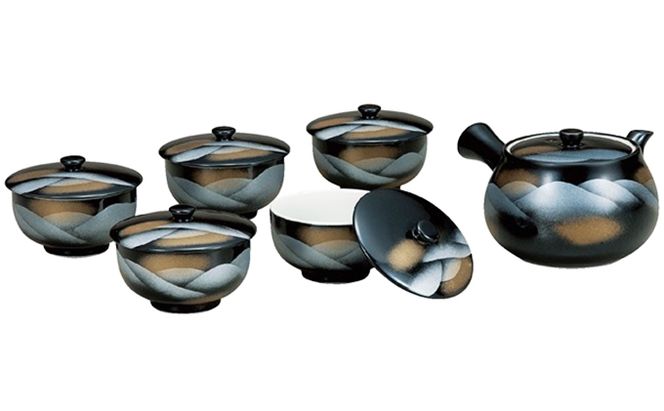 九谷焼　蓋付茶器　連山 a03 民芸品 工芸品 食器 