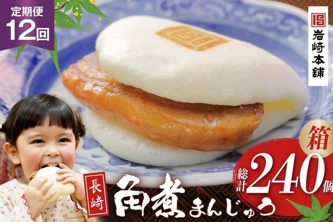 BJ042 岩崎本舗 【12回定期便】長崎角煮まんじゅう 20個入 (箱) [長崎県 島原市]