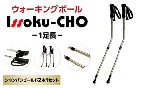 【R17034】ウォーキングポール Issoku-CHO（1足長） シャンパンゴールド 2本1セット