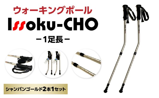 【R17034】ウォーキングポール Issoku-CHO（1足長） シャンパンゴールド 2本1セット