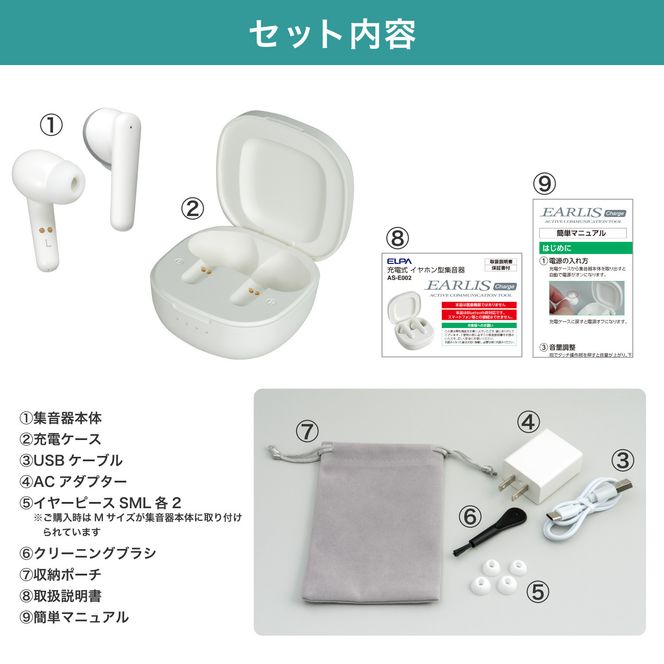 集音器　イヤリスチャージ　イヤホン型両耳　AS-E002 272183_AZ183