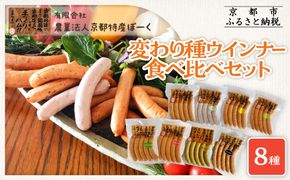 【京都特産ぽーく】変わり種ウインナー 8種 食べ比べセット［ 京都 ポーク ハム ベーコン ウインナー 人気 おすすめ 肉 お肉 豚肉 詰め合わせ セット お取り寄せ ギフト 通販 送料無料 ふるさと納税 ］ 261009_B-FL23