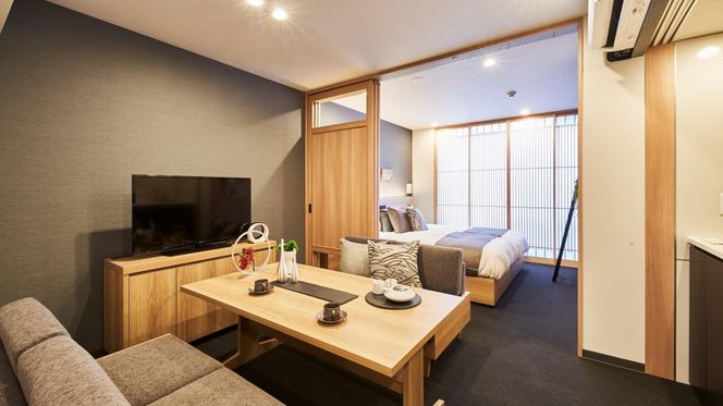 【MIMARU京都 新町三条】平休日1泊食事なし 2～4名宿泊券《1ベッドルームファミリーアパートメント》［ 京都 旅行 宿泊 ホテル 旅館 人気 おすすめ 割引 チケット クーポン トラベル 宿 観光 グルメ ふるさと納税 ］ 261009_A-LA042