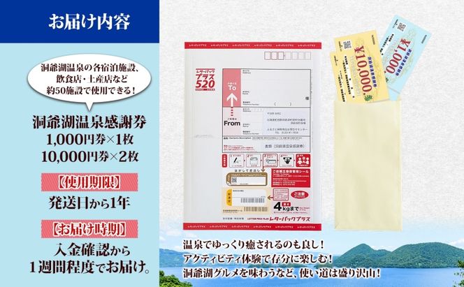 洞爺湖温泉感謝券 21000円 分 金券 クーポン 洞爺湖 湖 温泉 リゾート 有珠山 火山 自然 花火 イルミネーション 旅行 観光 宿泊 施設 北海道 