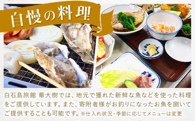 白石島旅館 華大樹 宿泊券 1泊3食付き 4プランから選べる 1名 2名 アクティビティ 華大樹《30日以内に出荷予定(土日祝除く)》岡山県 笠岡市 送料無料 チケット 食事 付き 宿泊 旅行 笠岡諸島---H‐41---