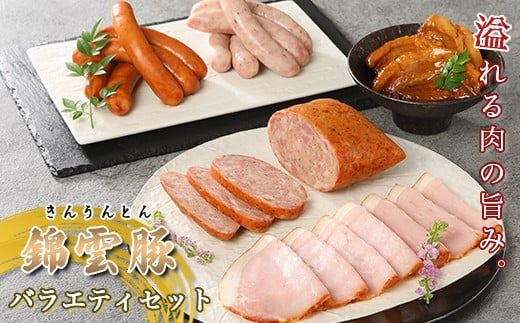 錦雲豚バラエティセット ／ ウインナー パストラミローフ ハム 角煮 粗挽き 福岡県 特産　EZ001