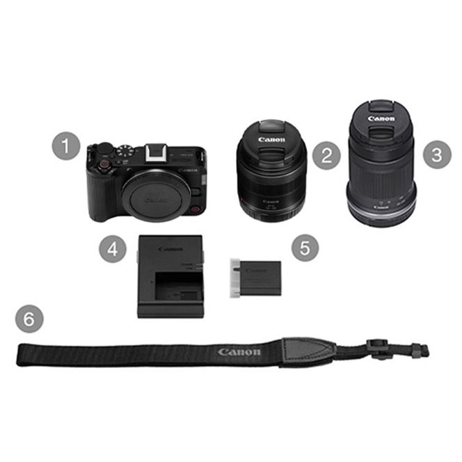 【Canon】 キヤノン ミラーレス カメラ EOS R50V ダブルズームキット ブラック キャノン 一眼 動画 家電 旅行 軽量_0057C