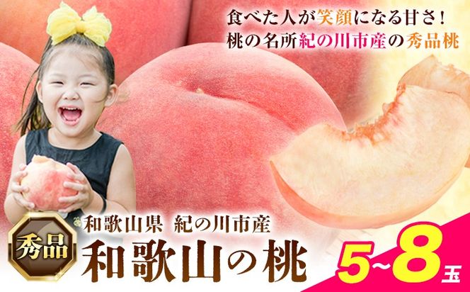 【秀品】和歌山 桃 5～8玉入 ときわオンライン《2025年6月下旬～9月中旬頃出荷》和歌山県 紀の川市 フルーツ 果物 桃 お中元 贈り物 ギフト 産地直送 農家直送---wsk_ctkw13_6g9c_24_13000_5t---